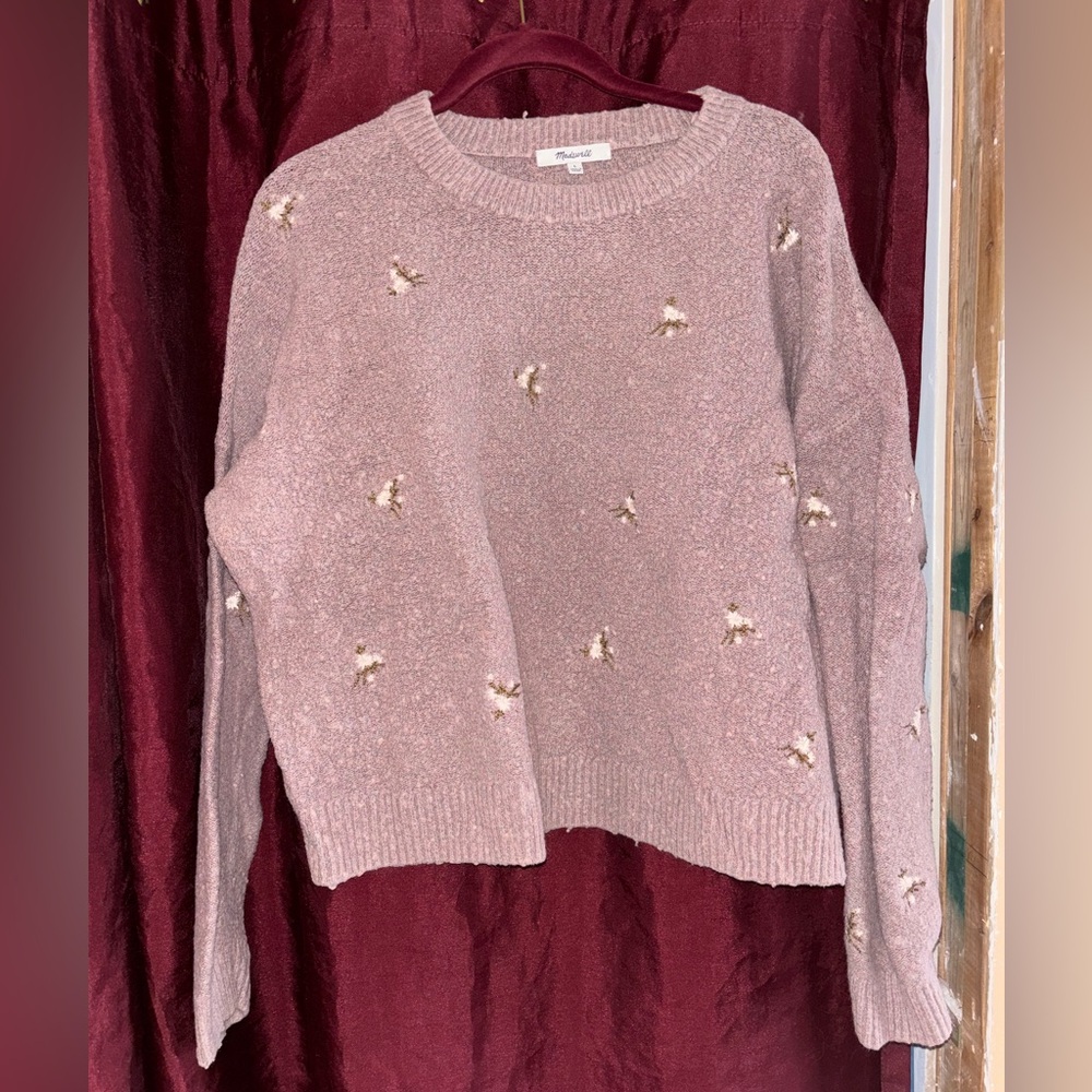 Madewell Lavender Floral Sweater size L